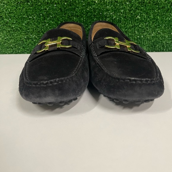 Ferragamo Black Suede Saba Loafers Size 7 Includes Box And Duster - Picture 3 of 9
